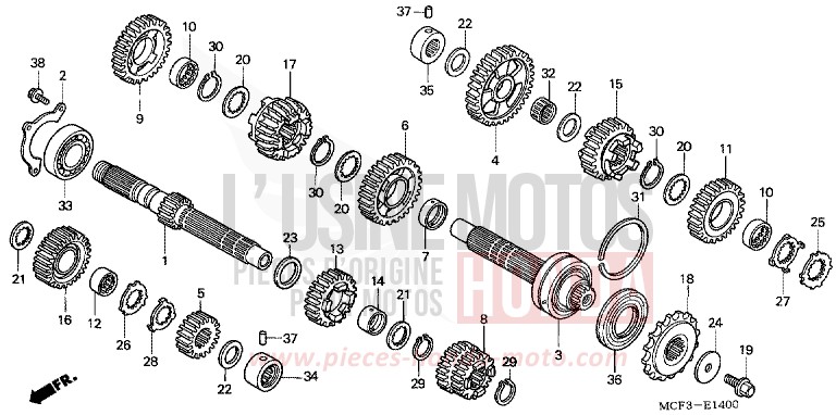 BOITE DE VITESSES von VTR1000 SP-1 WINNING RED (R258) von 2000